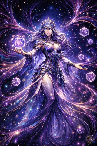 Saraphel, embodiment of Probability, Cosmic Council character splash art