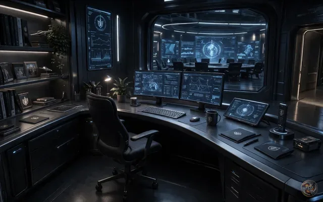 Operations workstation with multiple monitors